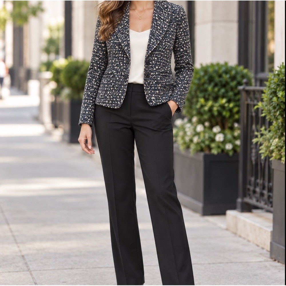 Ann Taylor Tweed Textured Jacket Size 12  Cropped Wool